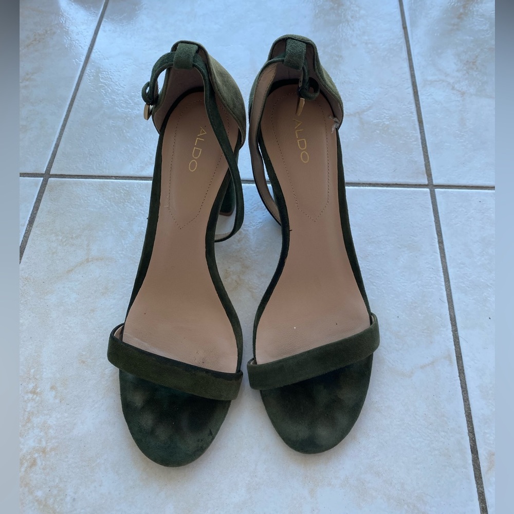 ALDO Olive Green Heeled Sandals